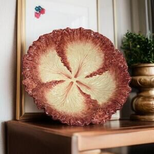 Fitz and Floyd Red Cabbage Large Bowl Vintage 12.5" Diameter EUC Handpainted